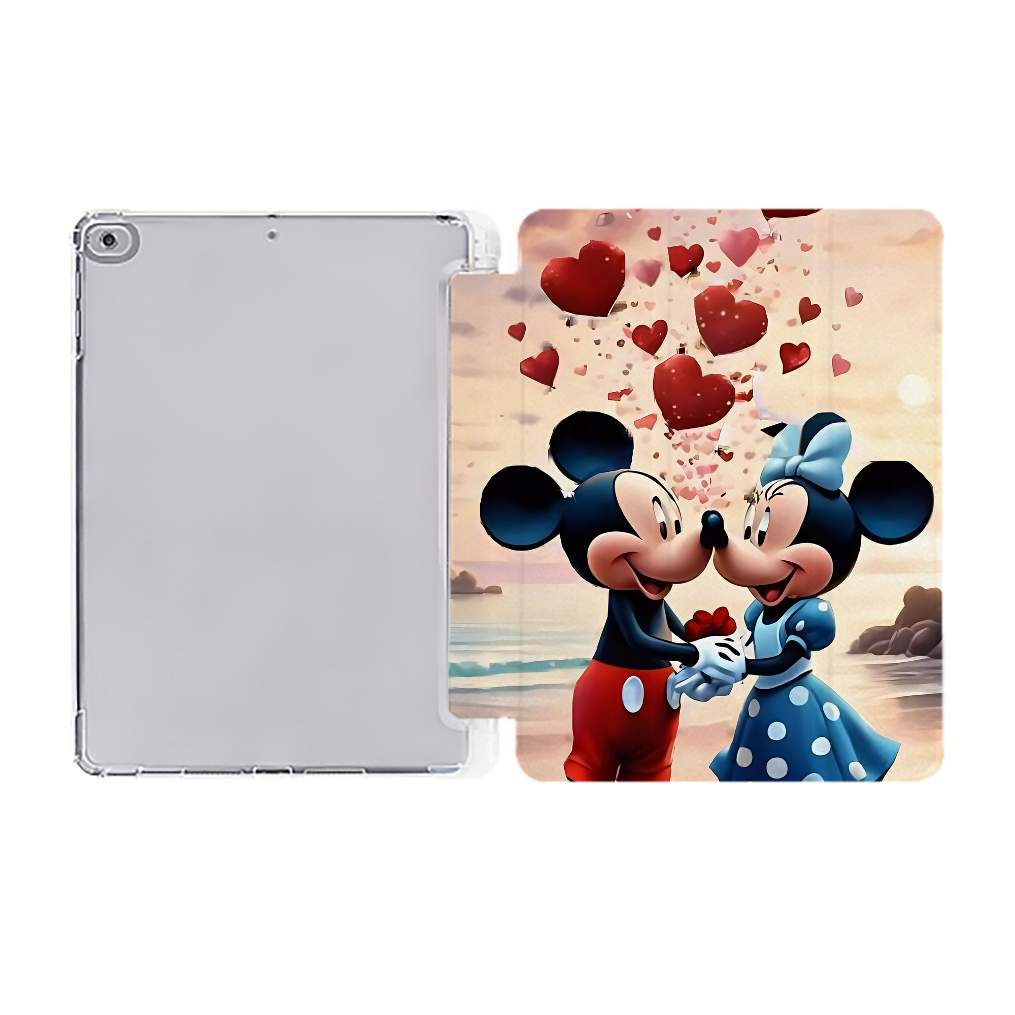 （画像用） ミッキーマウス Mickey Mouse IPad ケース ペン収納付き 三つ折りスタンド PUレザー×シリコン 対応機種9.5/10.5/10.9インチ